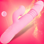 Pink Vibrator Dildo-Tongue Vibrator Heated Silicone Dildo