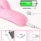 Pink Vibrator Dildo-Tongue Vibrator Heated Silicone Dildo
