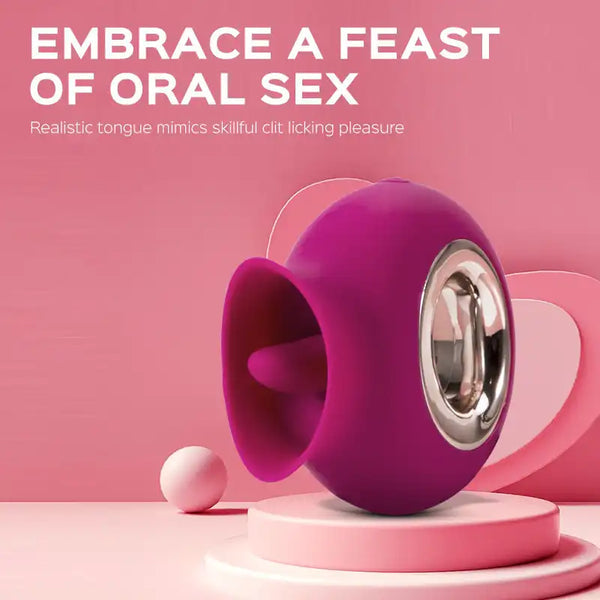 9 Vibrating & Sucking Tongue Vibrator Waterproof Rose Toy
