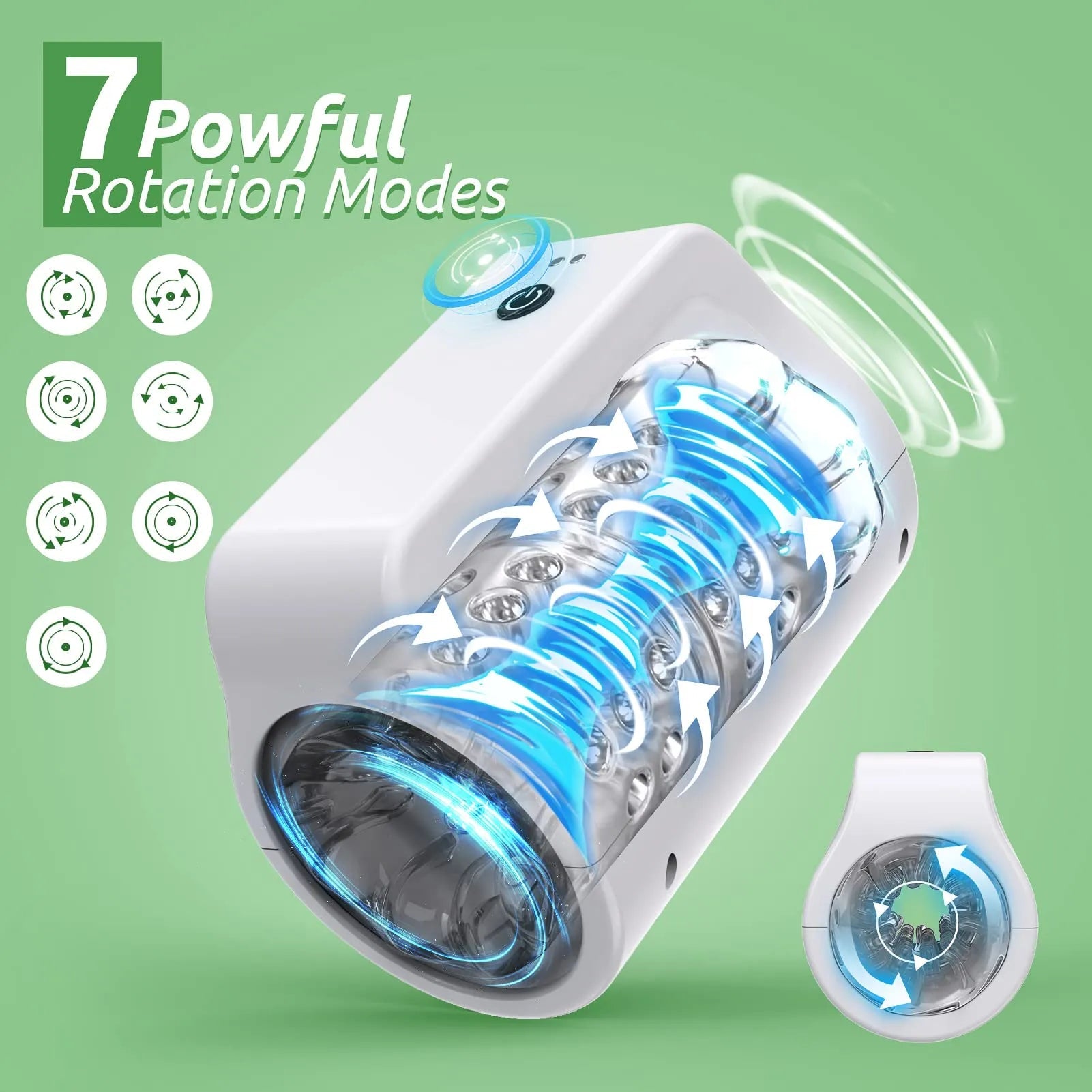 TurboPulseⅢ 7 Rotation Modes & Thrusting 2 in 1  Vibrating Male Stroker
