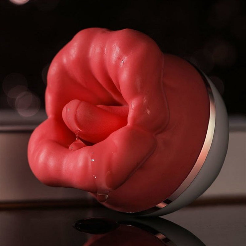Big Mouth Rose Kiss Sucking Tongue Licking Vibrating Masturbator