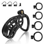 Male Chastity Device with 4 Size Rings and Hidden Lock