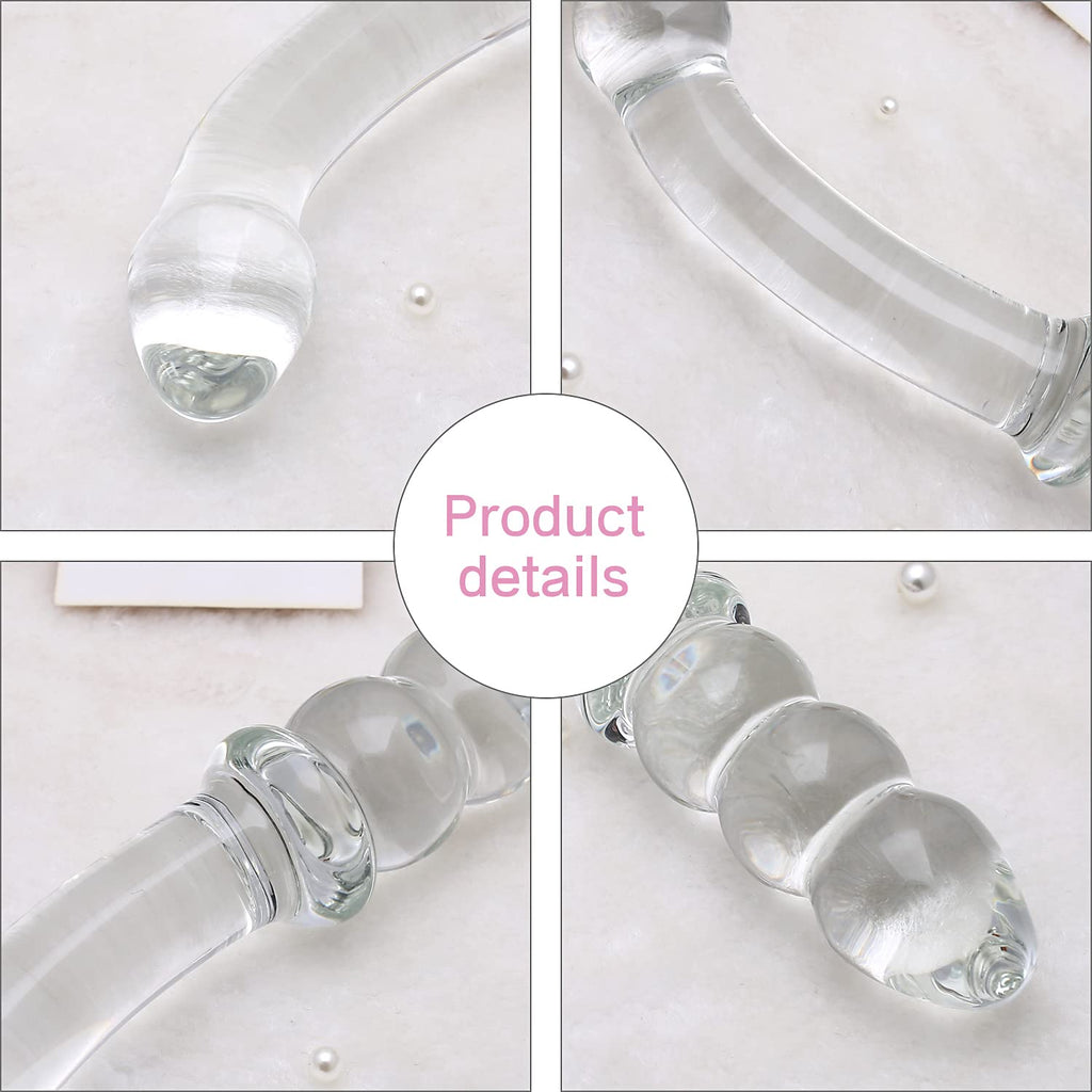 Purple & Pink & Transparent Crystal Glass Dildo G-spot Massager