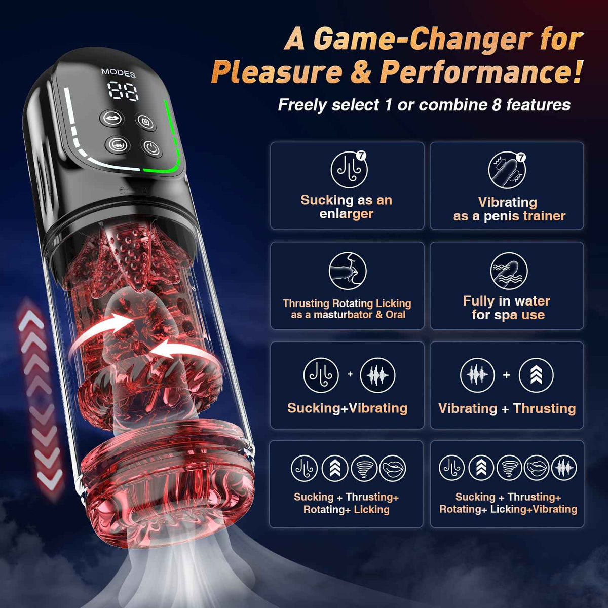 Crimson Veil - App Tongue Male Toy & Pump with Free Lube