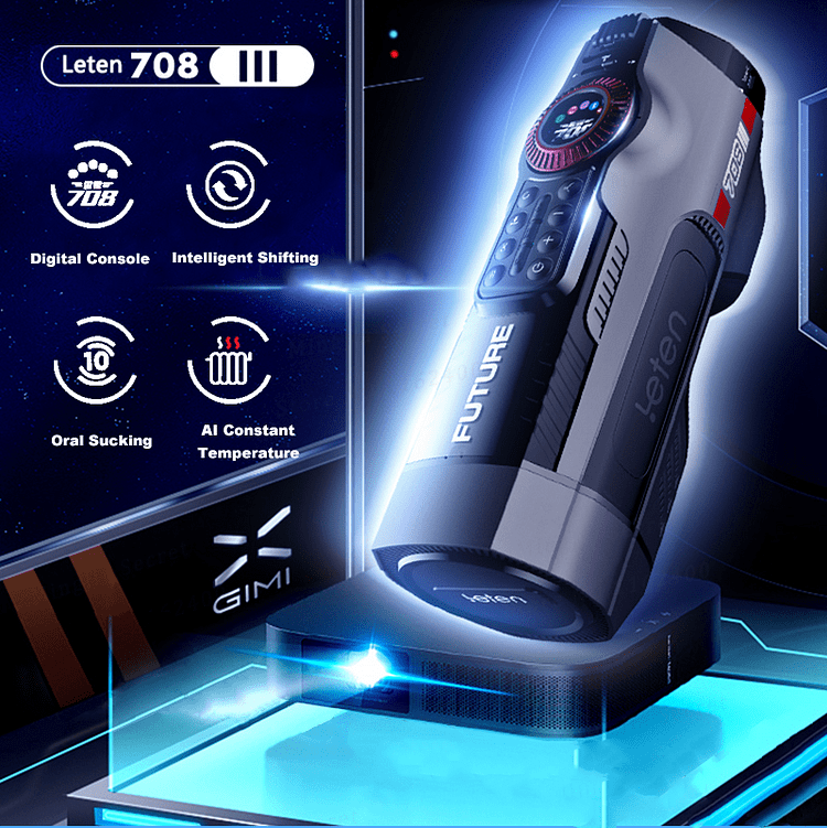 Leten Future Pro 708 3RD Generations Bluetooth Control 10 Modes Heating LED Screen Male Stroker