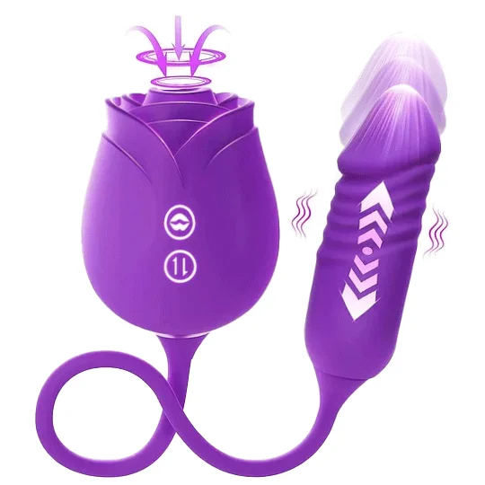 Rose Suction & Thrusting Vibrator – 10 Suction & 10 Thrusting Modes for Dual Stimulation