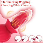 Rose Suction Vibrator: 3 Suction, 10 Wiggling & 10 Vibration Modes