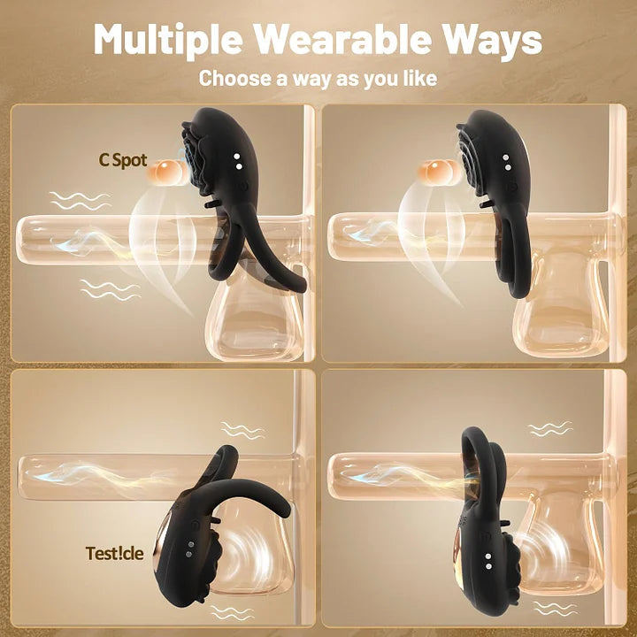 Rose Clitoral Stimulator & Vibrating Cock Ring – 8 Modes Dual Stimulation for Couples
