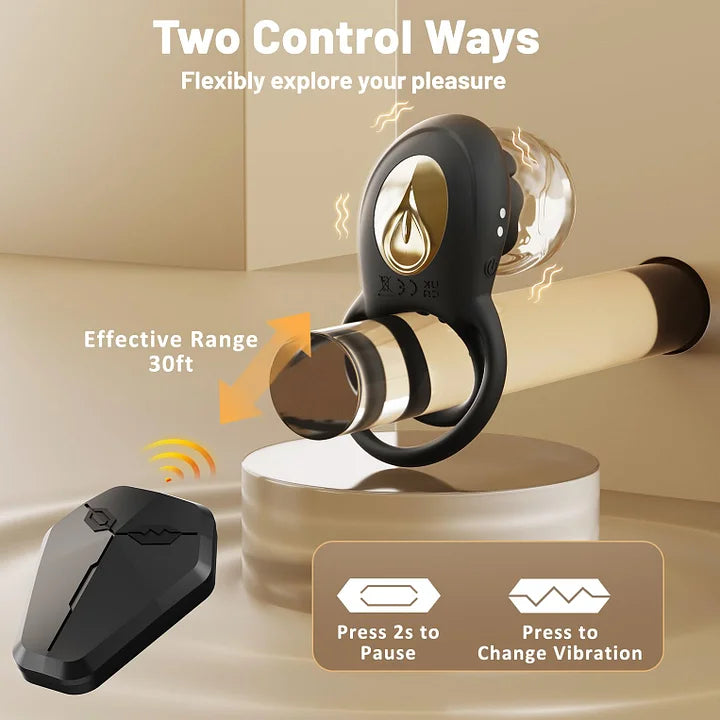 Rose Clitoral Stimulator & Vibrating Cock Ring – 8 Modes Dual Stimulation for Couples