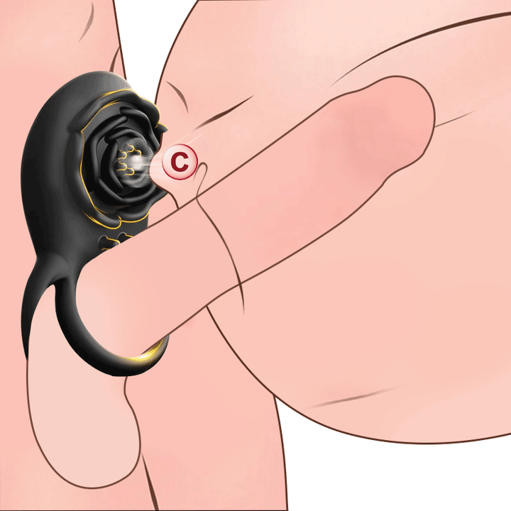 Rose Clitoral Stimulator & Vibrating Cock Ring – 8 Modes Dual Stimulation for Couples