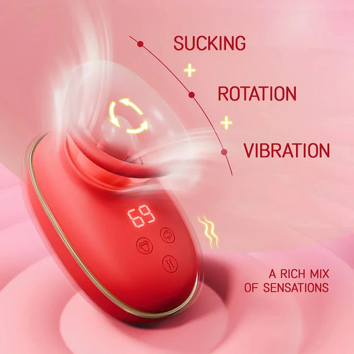 3-in-1 Tongue-Rotating Clit Sucker with 9 Vibration & Licking Modes