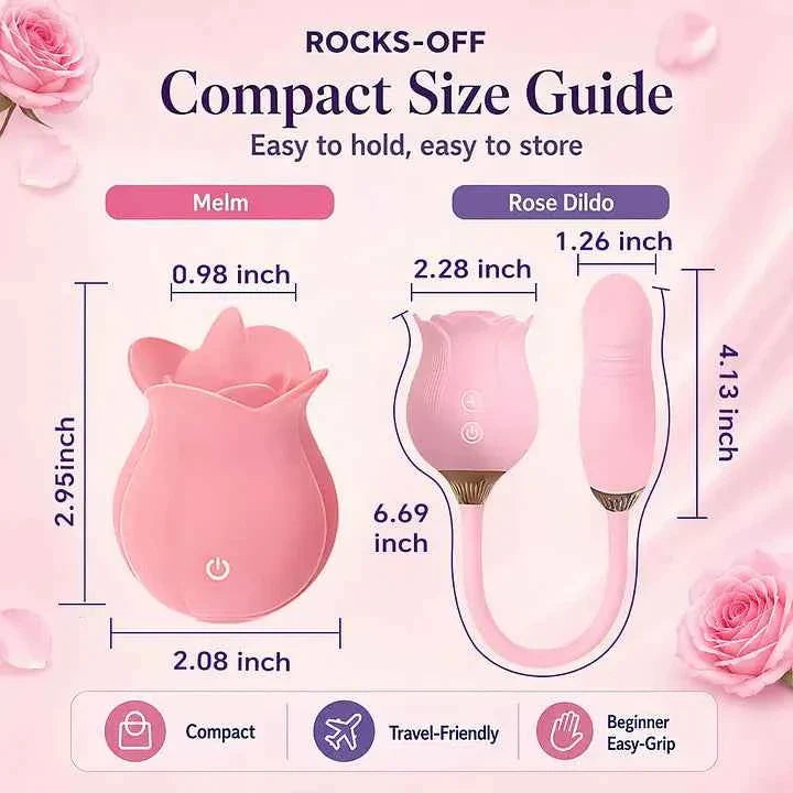 Best-Selling Rose Duo Massagers - Suction & Tongue-Style for Ultimate Pleasure