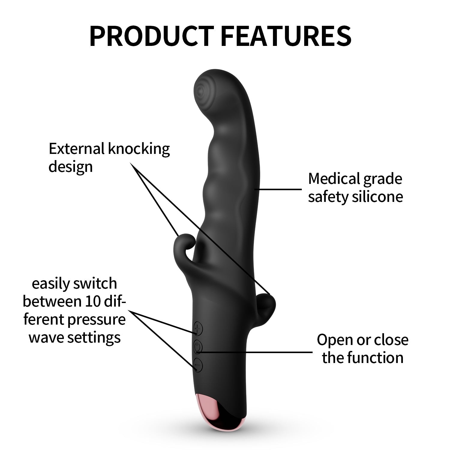 10 Speeds Dildo Vagina Clitoris Anal Massager