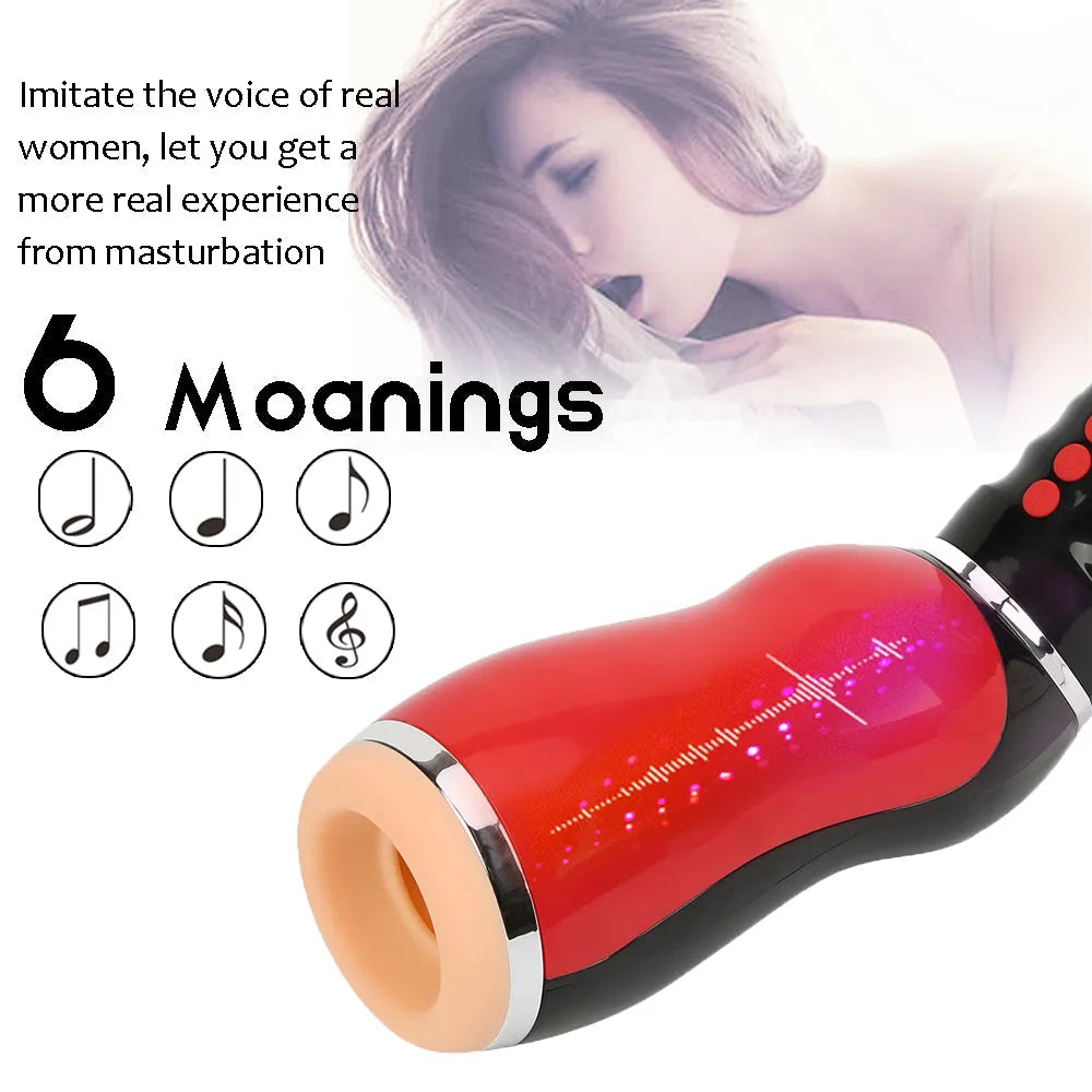 Airbag 10 Vibrating 5 Sucking Voice Male Stroker Realistic Oral Sex Deep Throat Heating Artificial Vagina Male Stroker