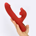 Dual Desire Thrusting Rabbit Vibrator - Red
