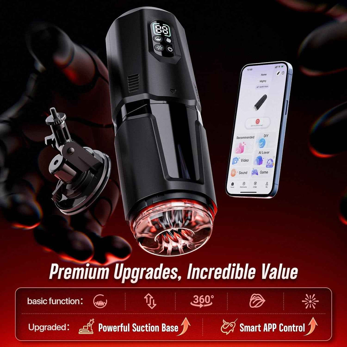 Edge - AI Sync Thrusting, Rotating & Tongue Male Massager