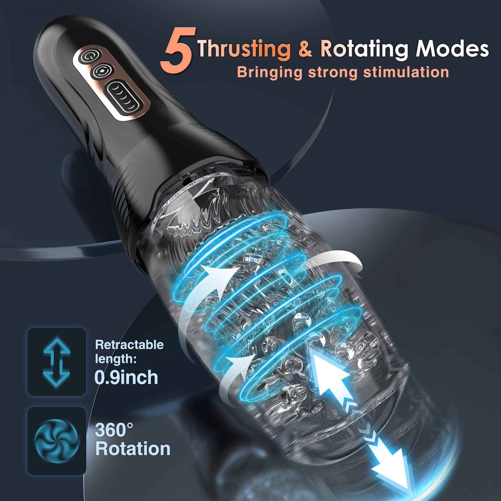 GAWK GAWK 4000 Vibe Vibrator - 5 Thrusting Rotating & 10 Vibe Modes for Males