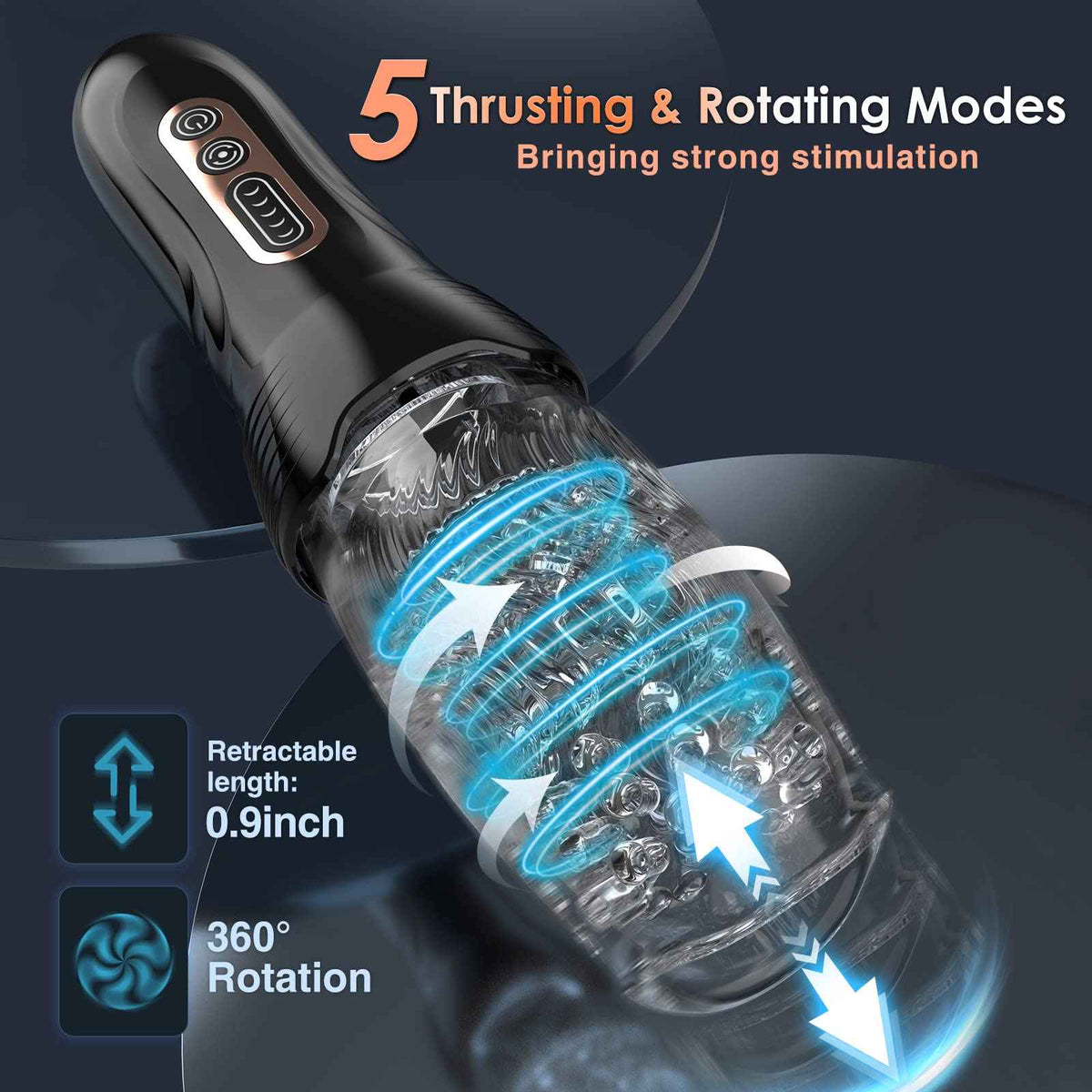 GAWK GAWK 4000 Vibe Vibrator - 5 Thrusting Rotating & 10 Vibe Modes for Males