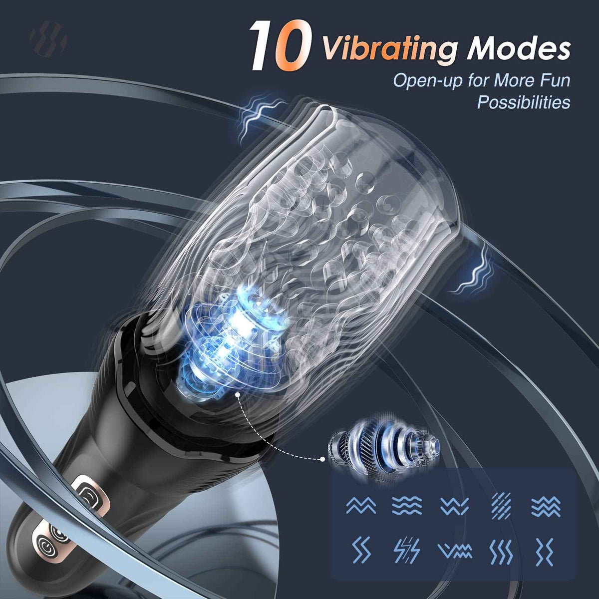 GAWK GAWK 4000 Vibe Vibrator - 5 Thrusting Rotating & 10 Vibe Modes for Males