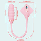 2 in 1 Pink Vibrator Vibration Tongue Licking with Vibrating Egg