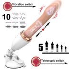 Hands-Free 2-In-1 Fully Automatic Telescopic Vibrating Dildo