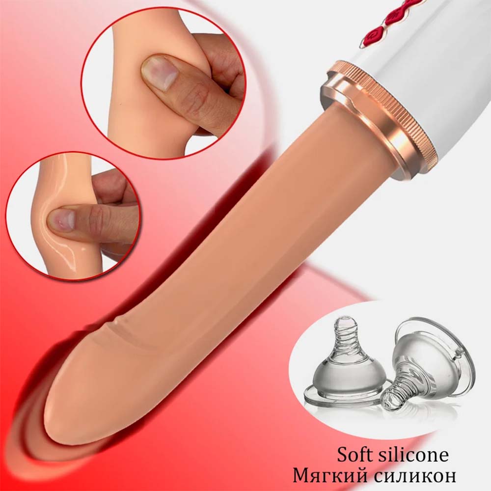 Hands-Free 2-In-1 Fully Automatic Telescopic Vibrating Dildo