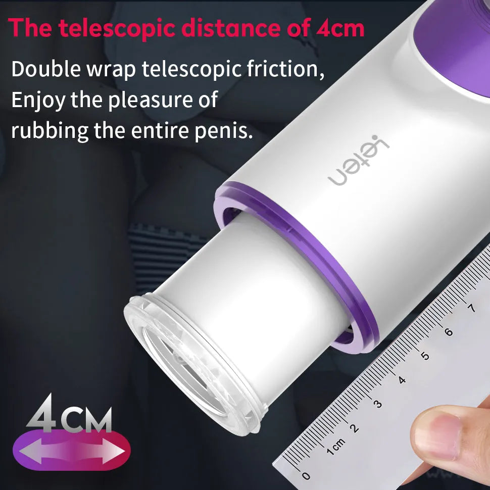 Leten 7 Thrusting Rotation sucking Male Stroker smart voice with Suction Base