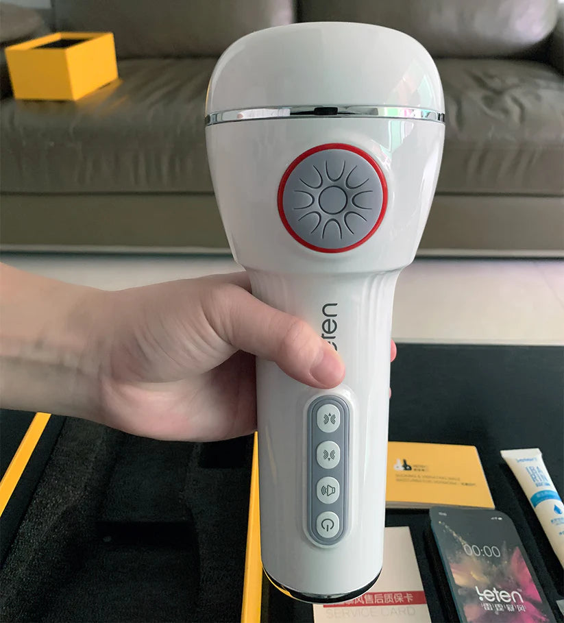 Leten IV 10 Vibrating & Sucking Male Stroker With Heated Voice