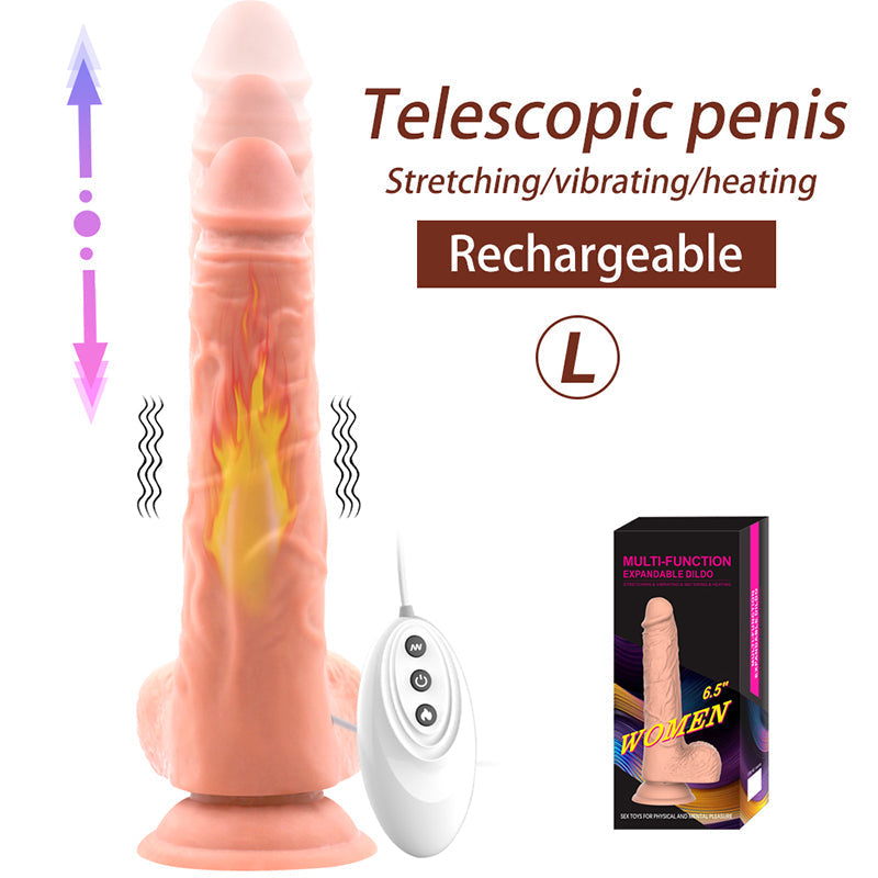 Heated Vibrating Dildo | Remote Control Thrusting Vibrator