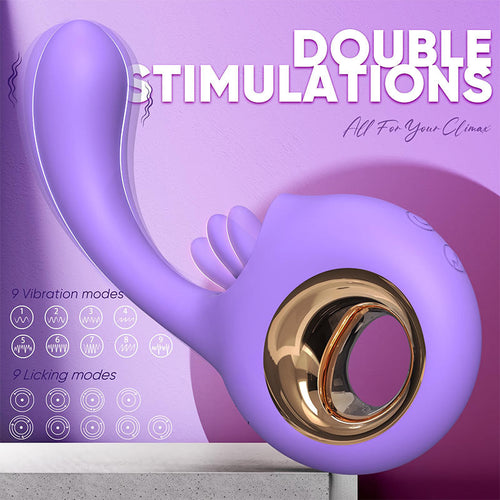 2 In 1 Tongue Licking And Clitoral Stimulation Clitoral Licking Tongue Vibrator