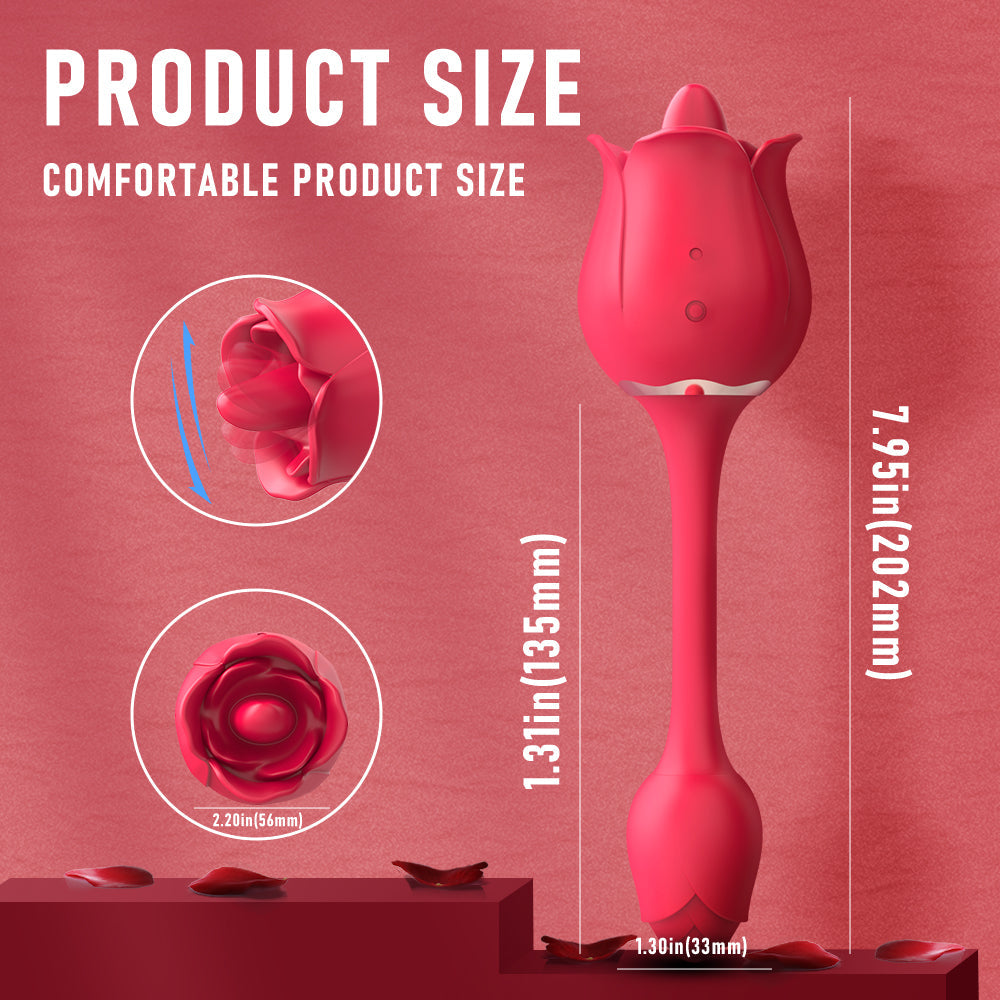 Double Head Rose Vibrator Tongue Vibrator Female Masturbator
