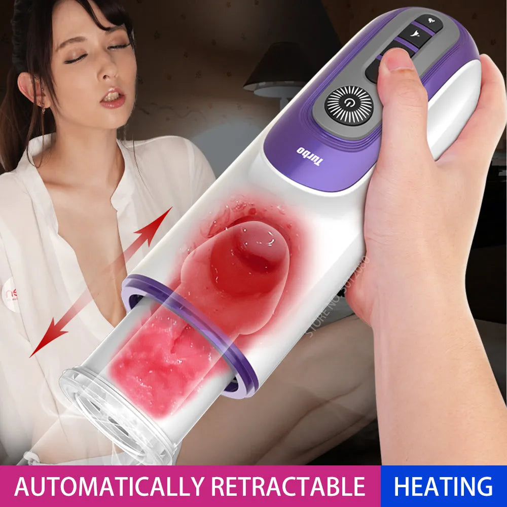 Leten 7 Thrusting Rotation sucking Male Stroker smart voice with Suction Base