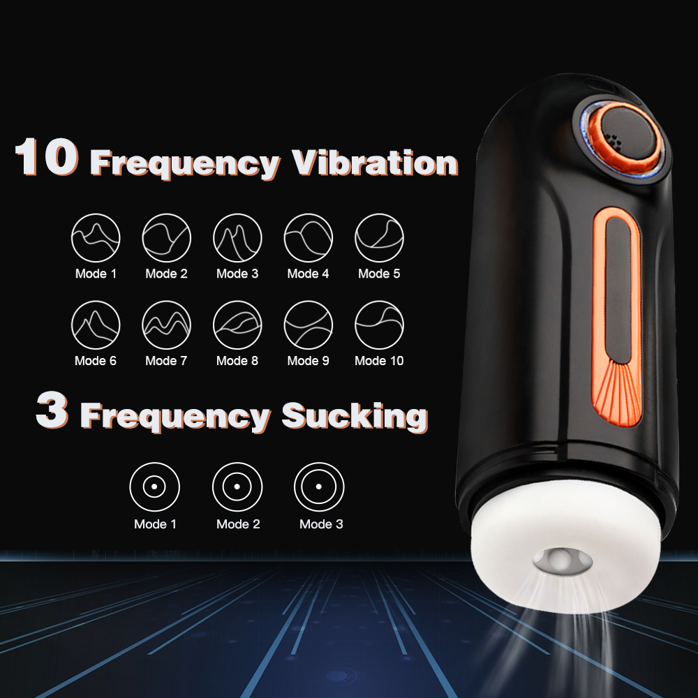 Variable Speed 10 Thrusting 4 Sucking Male Stroker Heating Voice Blowjob Toys