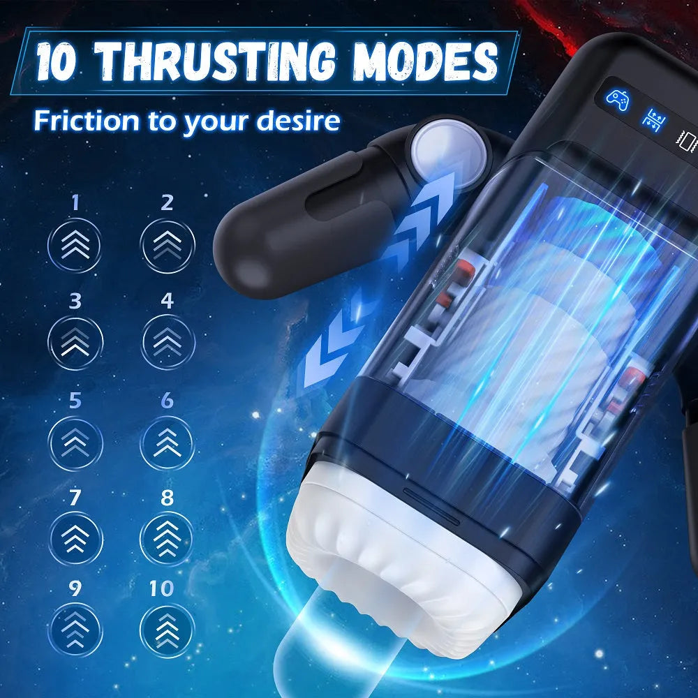 QuantumBot Automatic Male Strokers Cup with 10 Thrusting & Vibration Modes