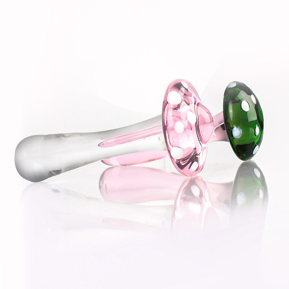Sexy Mushroom Glass Butt Plug Anal Toys Women Dildo