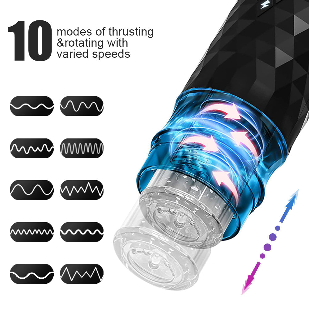 VelocityStimⅡ 10 Frequency Masturbation cup - Electric Telescopic Blowjob Simulator