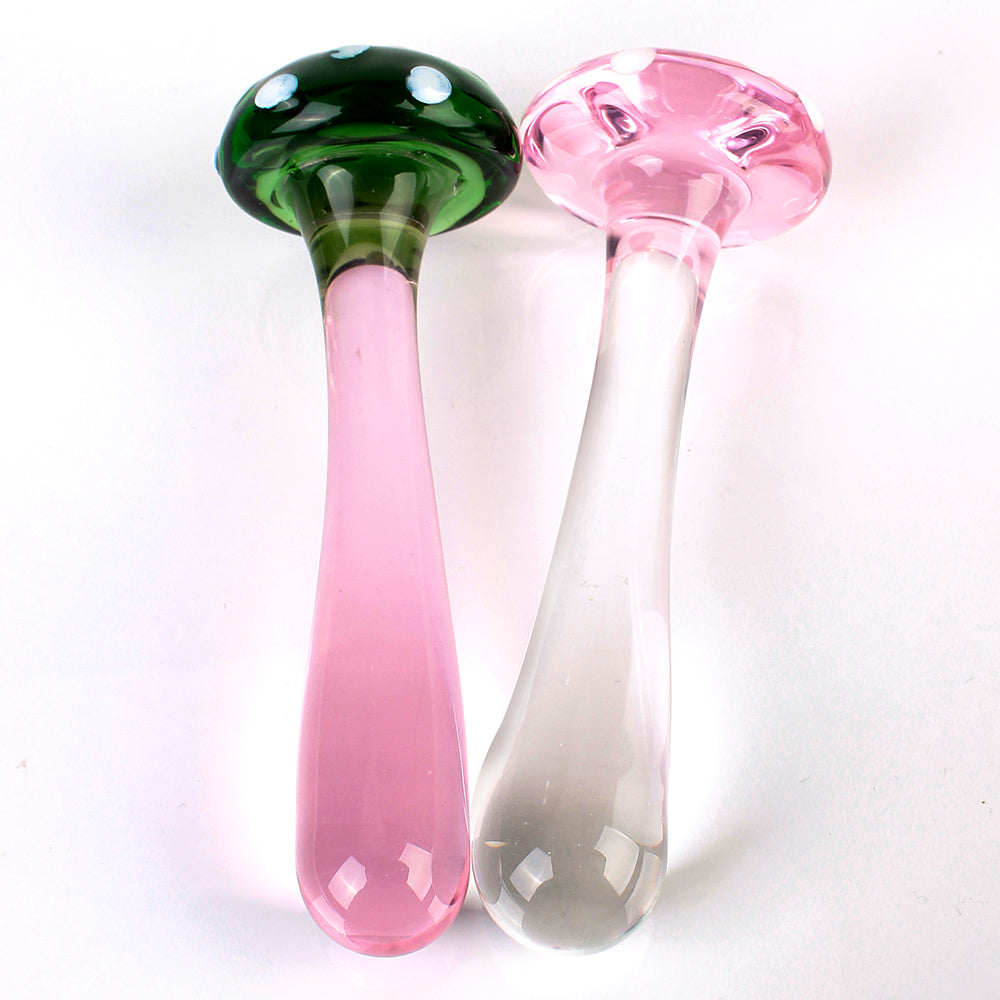 Sexy Mushroom Glass Butt Plug Anal Toys Women Dildo