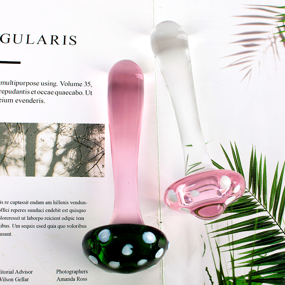 Sexy Mushroom Glass Butt Plug Anal Toys Women Dildo