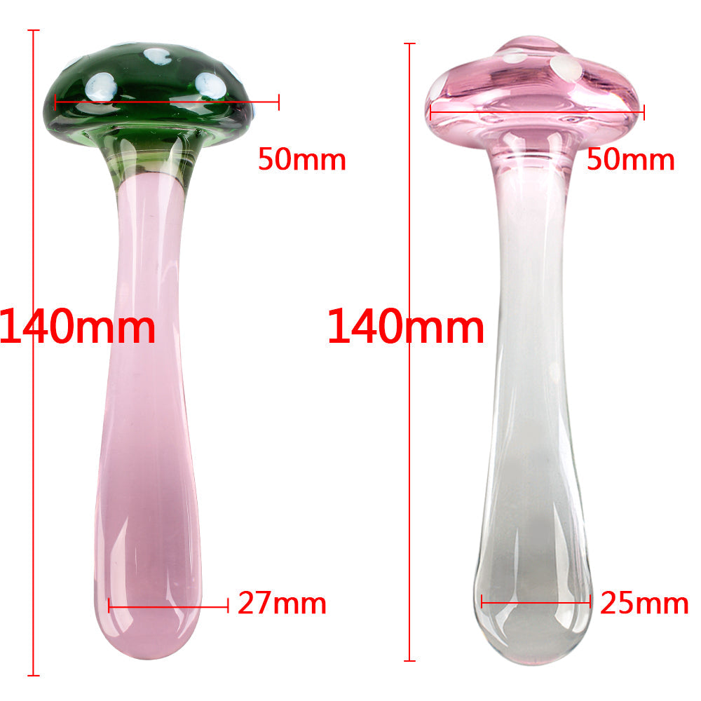 Sexy Mushroom Glass Butt Plug Anal Toys Women Dildo
