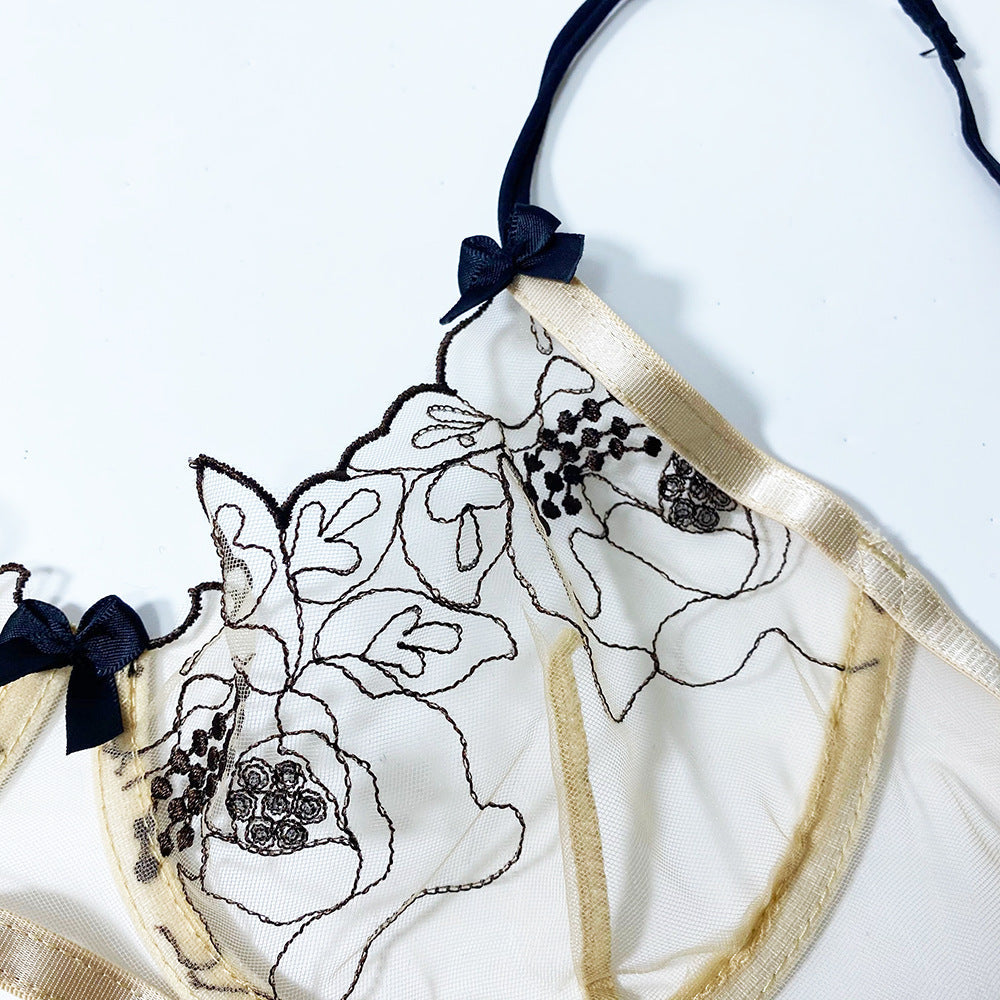 Rose Embroidery Sex Lingerie