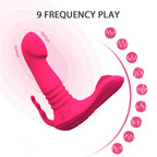 Pink Female Vibrator Strap on Thrusting Dildo APP Control