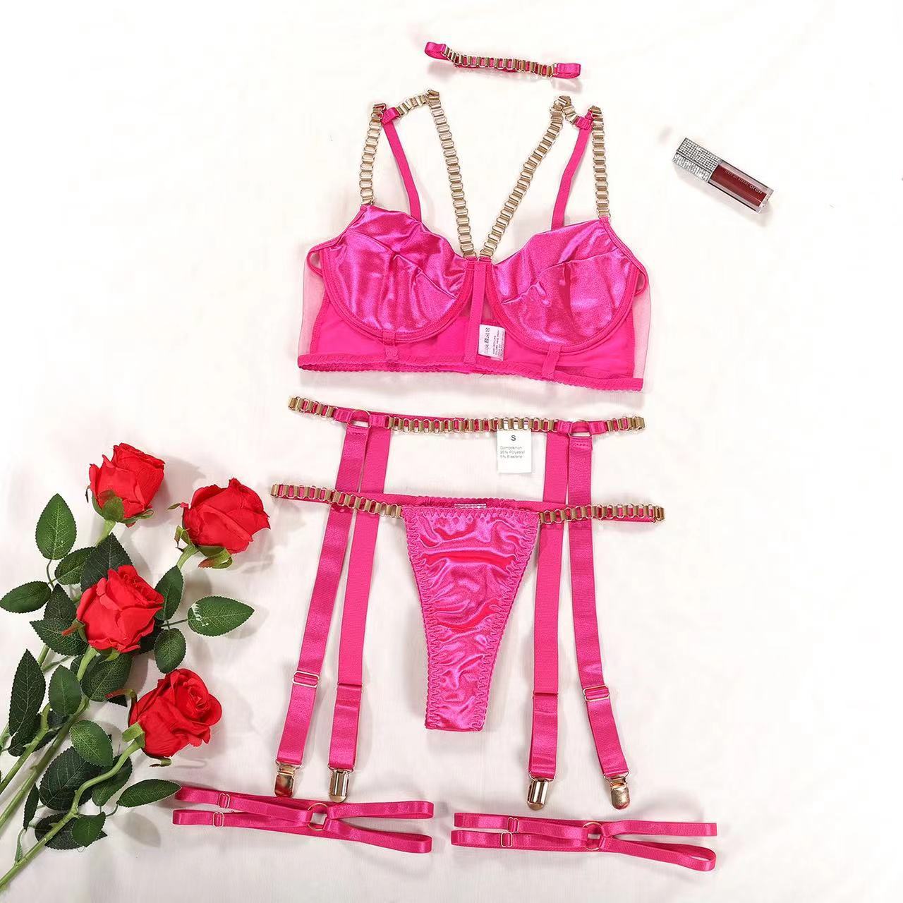 Velvet Bondage Chain Sex Lingerie Suit
