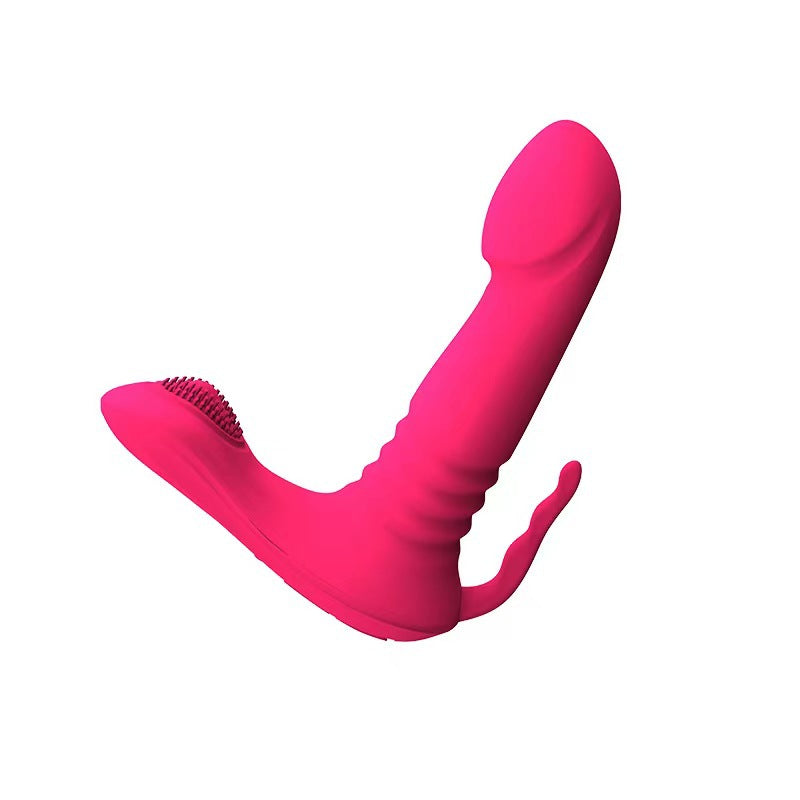 Pink Female Vibrator Strap on Thrusting Dildo APP Control