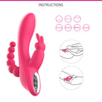 Double-Headed 3-Point Multi-Frequency Vibrating Masturbator