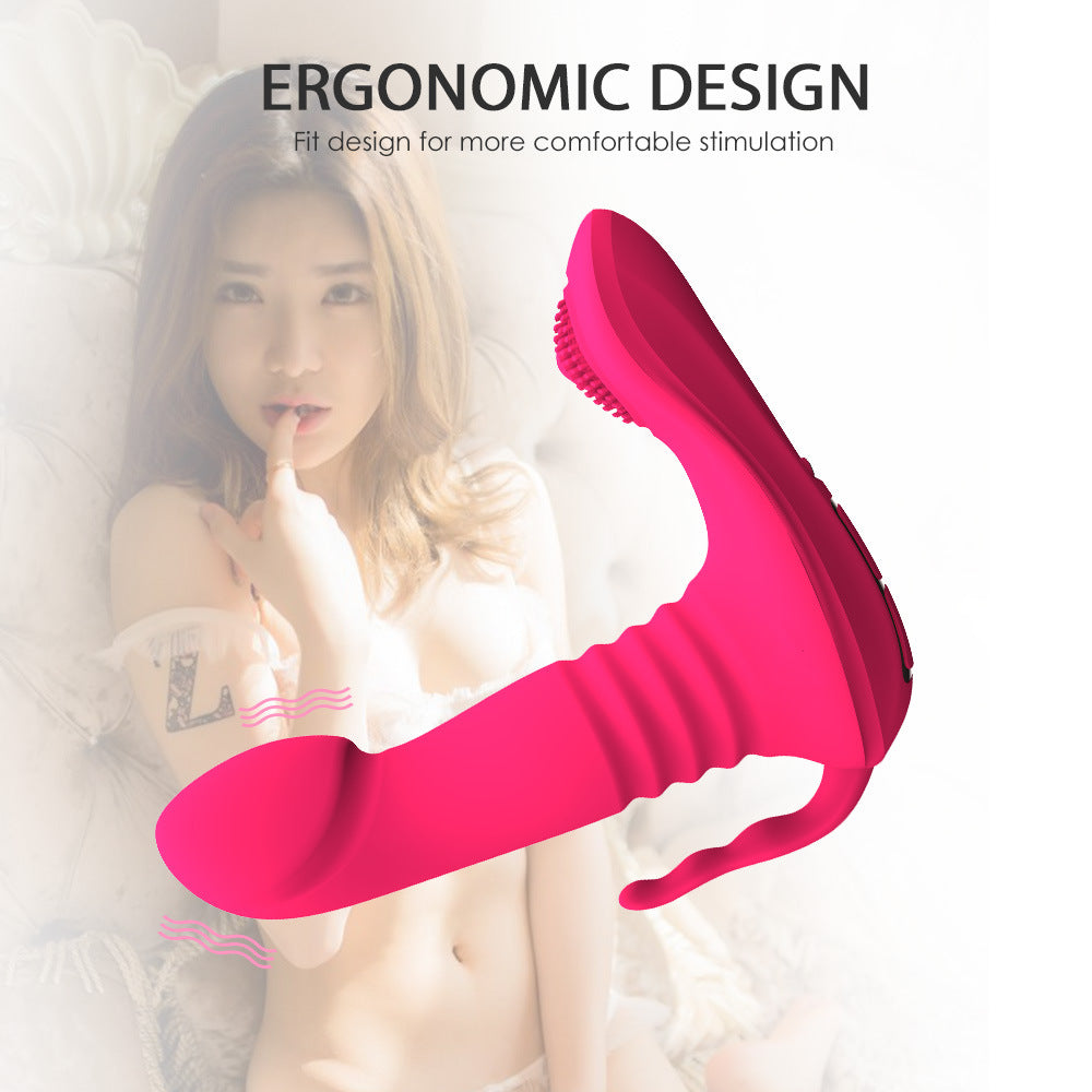 Pink Female Vibrator Strap on Thrusting Dildo APP Control
