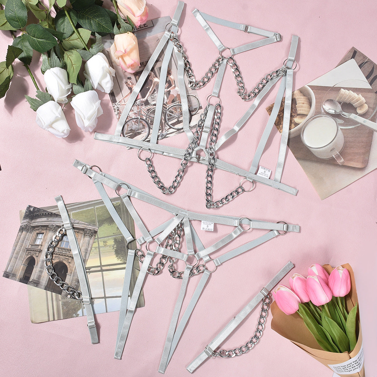 Metal Chain Sex Lingerie Set