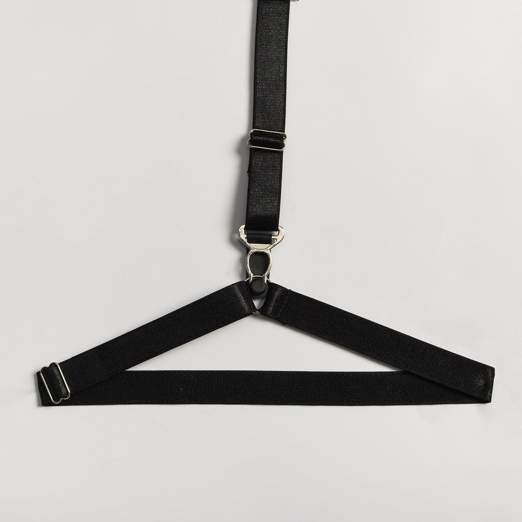 Fun Suit Midnight Charm Pu Tape Splicing With Neck Hanging