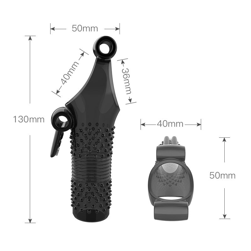 Uxol Silicone Textured Erection Transparent Vibrating Penis Sleeve