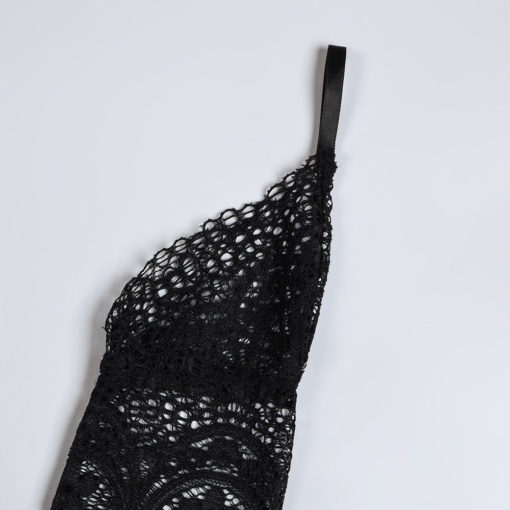 Sexy Underwear 5-piece Tassel Waist Lace Splicing With Glove