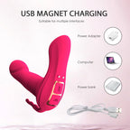 Pink Female Vibrator Strap on Thrusting Dildo APP Control